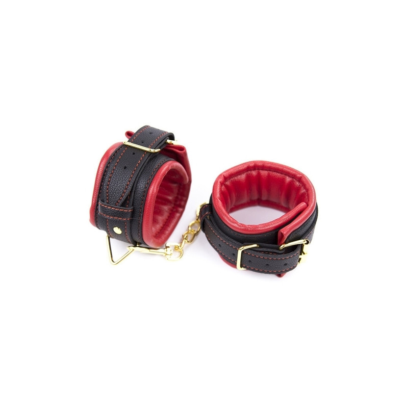 Generique Menottes de poignets rembourrées Thicken Noir-Rouge